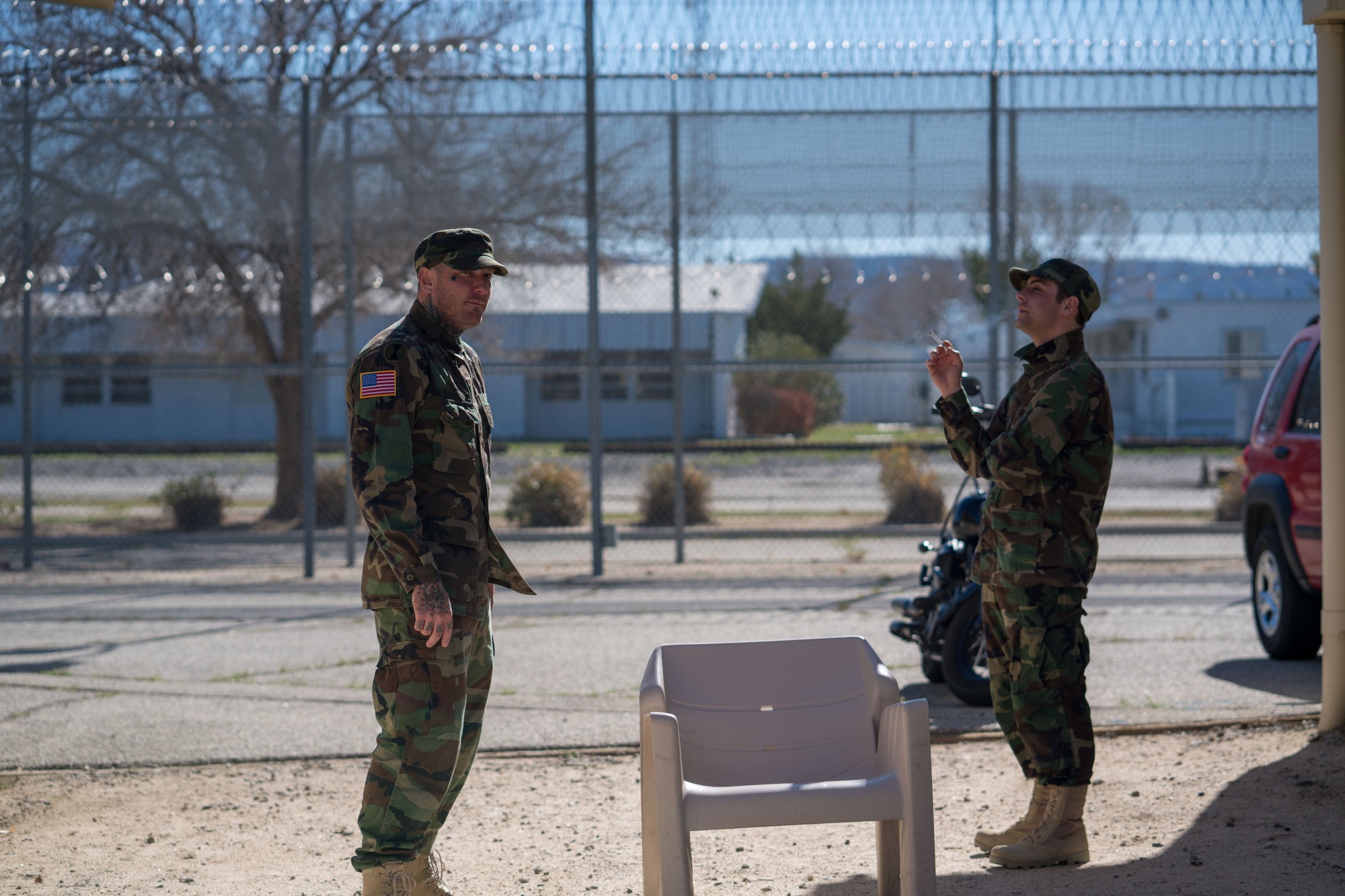 Actor Brandon Garic Notch portraying a US soldier